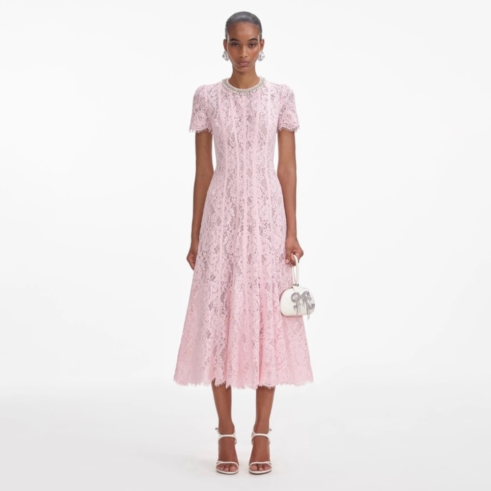Elegant Pink Lace Dress from Self Portrait